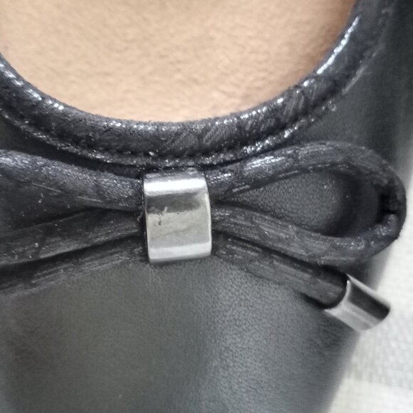 'NATURALIZER' N-5 'DOVE' Black Leather Ballet Wedge Size 8.5M New Without Box - Picture 2 of 14